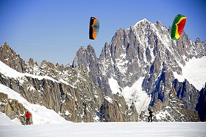 SnowKiting in the mountains