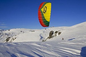 SnowKiting in the mountains