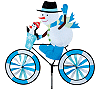 Snowman on a bicycle